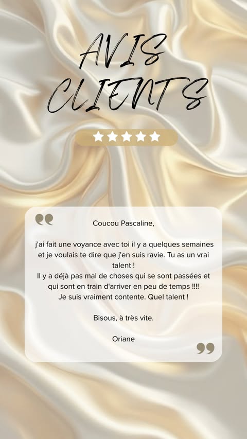 Avis client d'Oriane sur sa voyance avec Pascaline