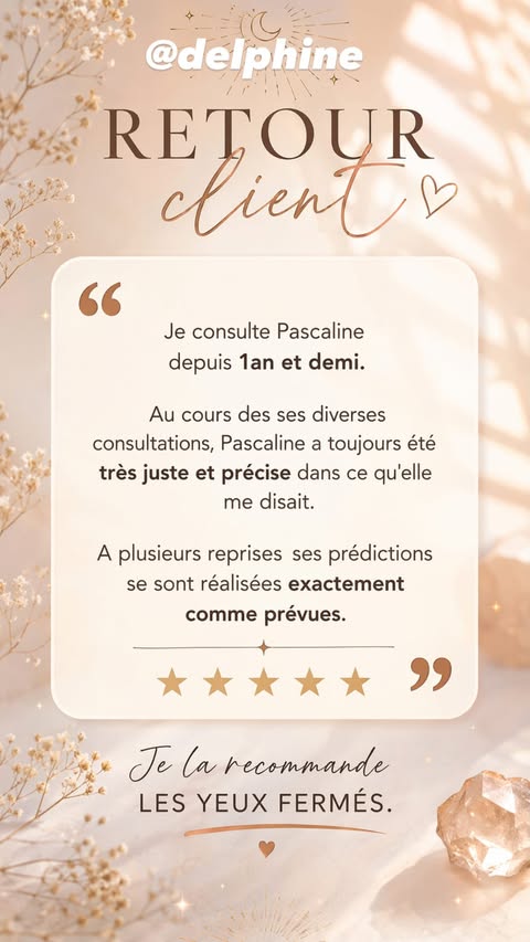 Retour client de Delphine sur ses consultations avec Pascaline